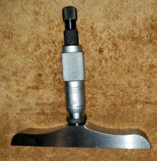 Starrett No.  445 Vintage Micrometer Depth Gauge/Ratchet & 9 Rods - USA 2