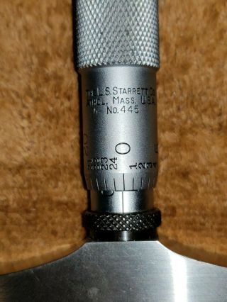 Starrett No.  445 Vintage Micrometer Depth Gauge/Ratchet & 9 Rods - USA 3
