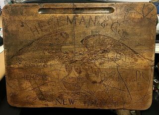 19thc Antique Americana Folk Art Carved Wood Eagle York Trade Adv Sign