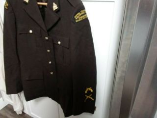 Vintage Brown Rcmp Serge Jacket With Badges