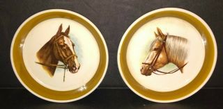 Set Of 2 Wade Made In England Features Bridled Horse Horses Mini Plates 4.  5 " Dia