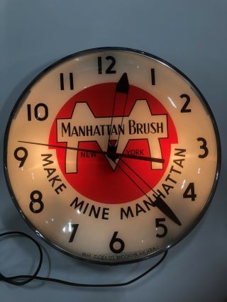 Vintage Pam / Telechron Advertising Clock 15 In Diameter