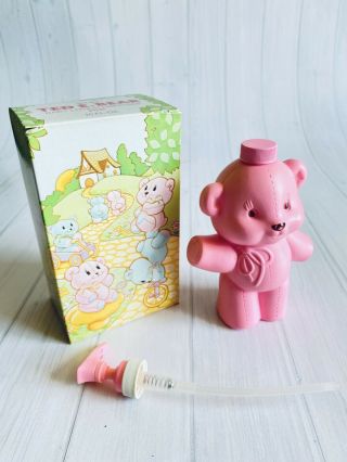 Vintage Avon Ted E.  Bear Baby Lotion Dispenser Pink Nursery