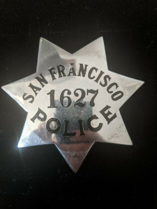 Rare Sterling Orig Antique Obsolete 1949 " San Francisco Police Badge " 1627