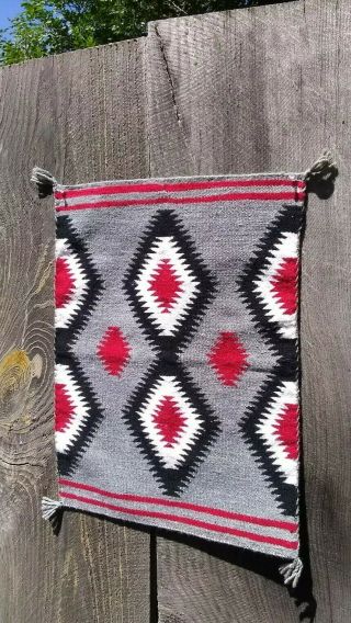 Navajo Rug Blanket Native American Indian Vintage Weaving Tapestry 20x15