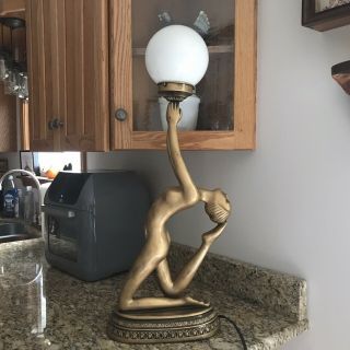Vintage 28 " Inch Art Deco Style Nude Lady Lamp