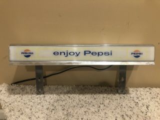 Vintage Enjoy Pepsi Lighted Fountain Soda Sign 2
