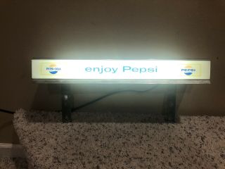 Vintage Enjoy Pepsi Lighted Fountain Soda Sign 3