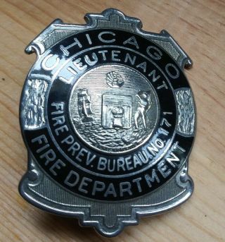 Chicago Fire Department Dept.  Badge Lieutenant Fire Prev.  Bureau No.  171 Hanson