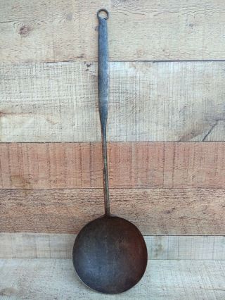 Early Antique Ladle Blacksmith Hand Forged Hearth Oven 1800 