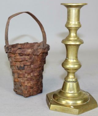 A Great 19th C Shaker Berry Basket In Surface & Marks " Wdw "
