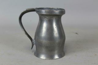LATE 18TH EARLY 19TH C PEWTER HANDLED TAVERN TANKARD OR MUG OLD SURFACE J5 3