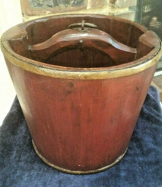 Antique Wooden Stave Well Water Bucket 3