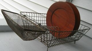 Antique Dish & Silverware Drying Rack For Sink Or Display