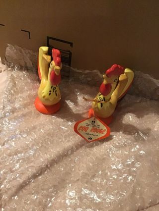Vintage Holt Howard Rooster Salt And Pepper Shakers With Tag