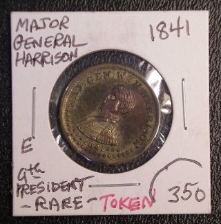 1841 Major General William Henry Harrison 9th President Token Medal Coin Rare