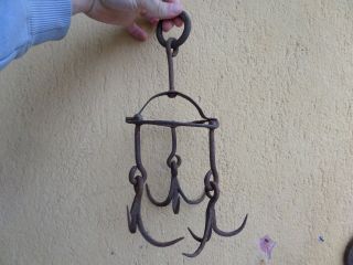 Antique 19th Century Wrought Iron Hand Forged Water Well Hooks