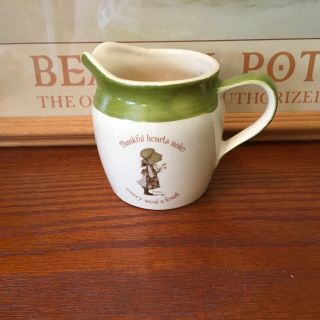 Holly Hobbie Country Living Creamer Earthenware 1978 Vg Thankful Hearts Makes.