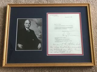Harry S Truman 1948 Typed Letter Signed As President - Just 2 Days After Election