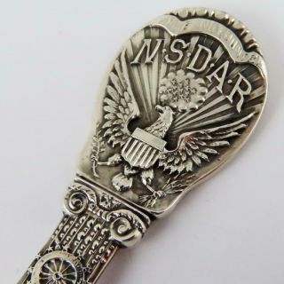 ANTIQUE DAUGHTERS OF THE AMERICAN REVOLUTION DAR CALDWELL STERLING SILVER SPOON 2