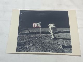 Apollo 11 Buzz Aldrin Flag Salute 8x10 Photograph Rockwell Nasa