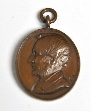 1865 Abraham Lincoln Death Mask Assassination Medal Brass Hughes Bovy Stamp