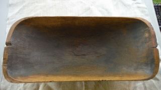 Antique Primitive Wooden Hand - Carved Dough Bowl Trough,  England 22 " L - Vgc
