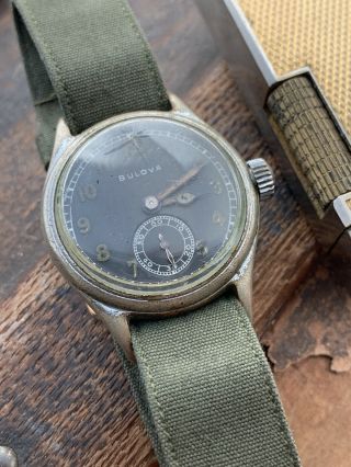 Bulova Ordnance Dept.  Ww2 Vintage Military Watch - Trench Watch - Runs
