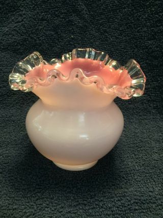 Vintage Fenton Glass Peach Crest Vase 6 - 29