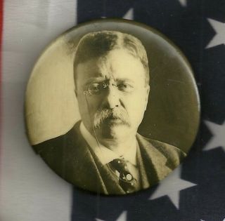 Teddy Roosevelt Political Campaign Pinback Button Republican Gop President 1916