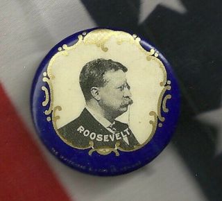 Teddy Roosevelt Political Campaign Pinback Button Republican Gop President 1912