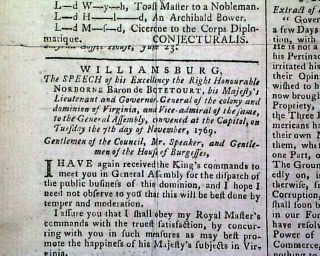 Colonial Pennsylvania Pre Revolutionary War Tensions 1769 Philadelphia Newspaper