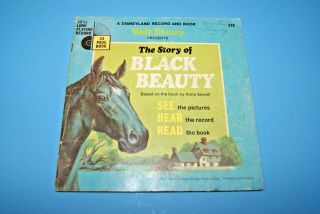 33 Rpm Vinyl Walt Disney 24 Page Book Record " The Story Of Black Beauty " 1966