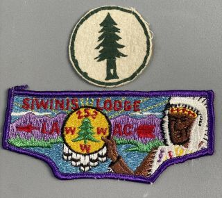 Boy Scout Oa 252 Siwinis Lodge Vintage Yr1 Felt And S1a First Flap