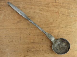 Antique 19th C Hand Forged Wrought Iron Tasting Spoon Utensil Hearthware 3