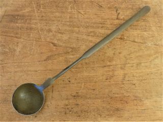 Antique 19th C Hand Forged Wrought Iron Tasting Spoon Utensil Hearthware 2