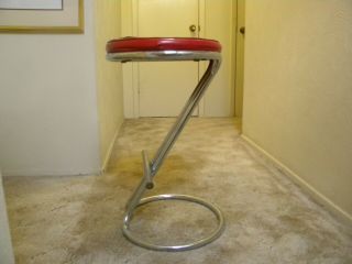 Vintage " Z " Bar Stool W/ Footrest Designed By Gilbert Rohde - Troy Sunshade Co.  3