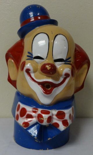 Rare Vintage Helium Balloon Tank Cover Large Clown Head Figure