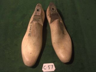 Pair Vintage Size 10 - 1/2 E Morton Us Navy Factory Industrial Shoe Lasts C - 57