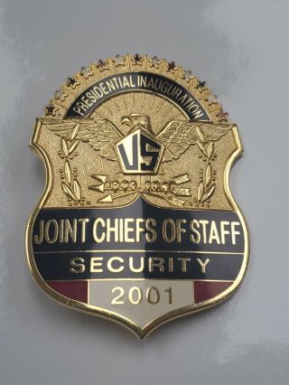 Presidential Inauguration Badge Joint Chiefs Of Staff 2001 Hallmarked
