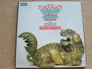 Puccini - Turandot,  Sutherland,  Pavarotti,  Caballe,  Mehta,  3lp 1973 Set 561 - 3