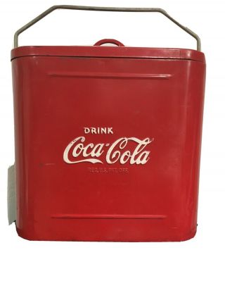 Coca Cola Vintage Metal Cooler,  Estate Find,  Made By Sterling Mfg,  Wichita Ks