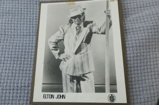 Elton John Vintage Autograph Photo 8x10 B&w.  Very Old