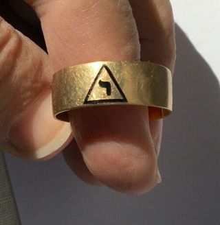 10k Yellow Gold 14th Degree Scottish Rite Masonic Ring,  Size 12,  5.  07 Grams