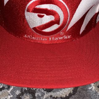 Vintage 90 ' s NBA Atlanta Hawks Sharktooth Logo Athletics Snapback Cap Hat w/ Tag 3