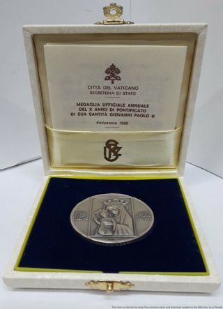 Le 98.  6 Silver Vatican Ecumenical Council Medal Pope John Paul Ii W/box Papers