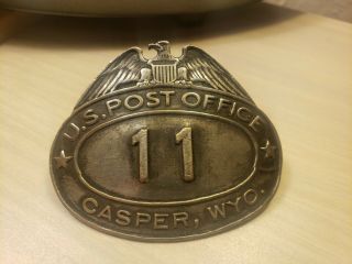Antique U.  S.  Post Office Hat Badge 11 Casper Wyoming N.  C.  Walter & Sons