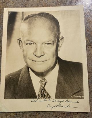 President Dwight D Eisenhower,  34th President.  Signed Photo With.