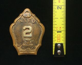 1860 - 1865 Civil War Era Nyfd York City Fire Dept Engine Co 2 Badge Fdny