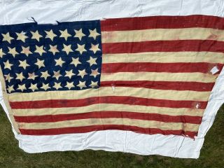 38 Star Antique Vintage Us American Flag 1876 - 1889 Large 57” X 93”